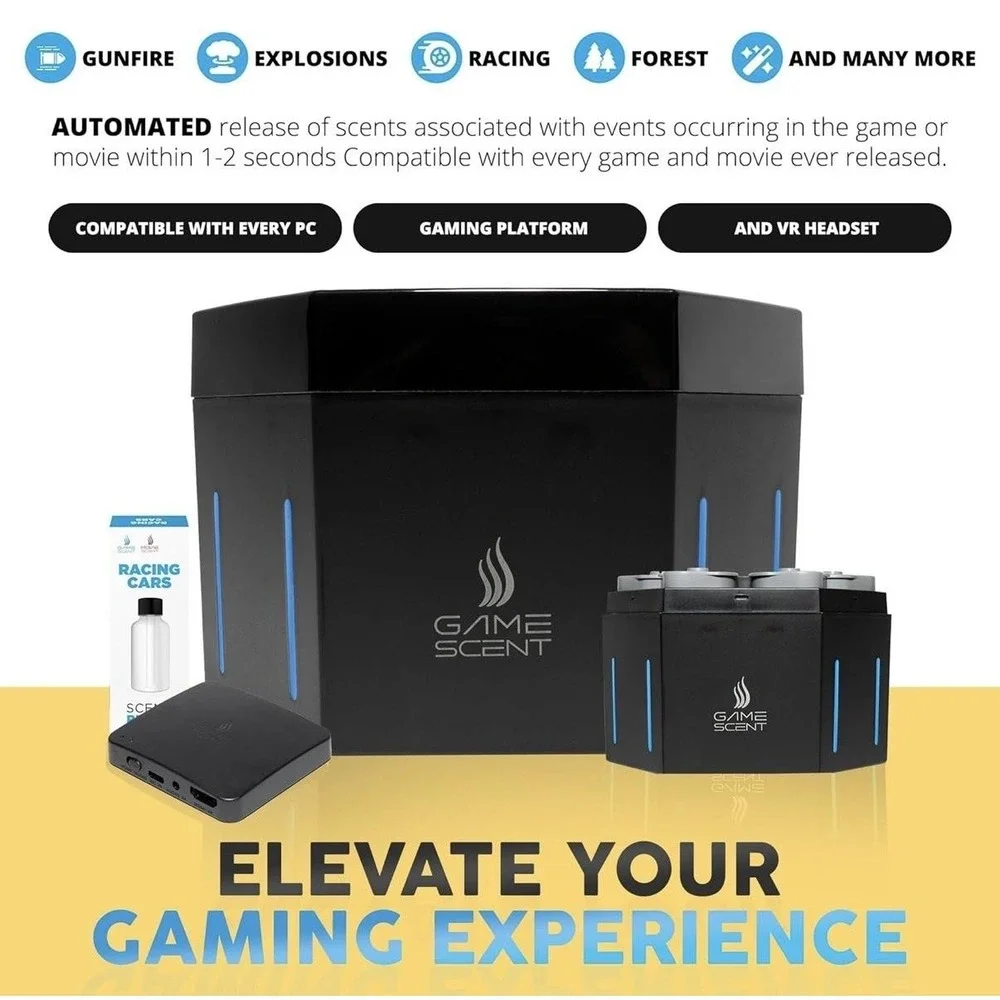 GameScent AI 4D Gaming Movie‎ Scent Atomizer System HDMI PC Console VR Adapter
